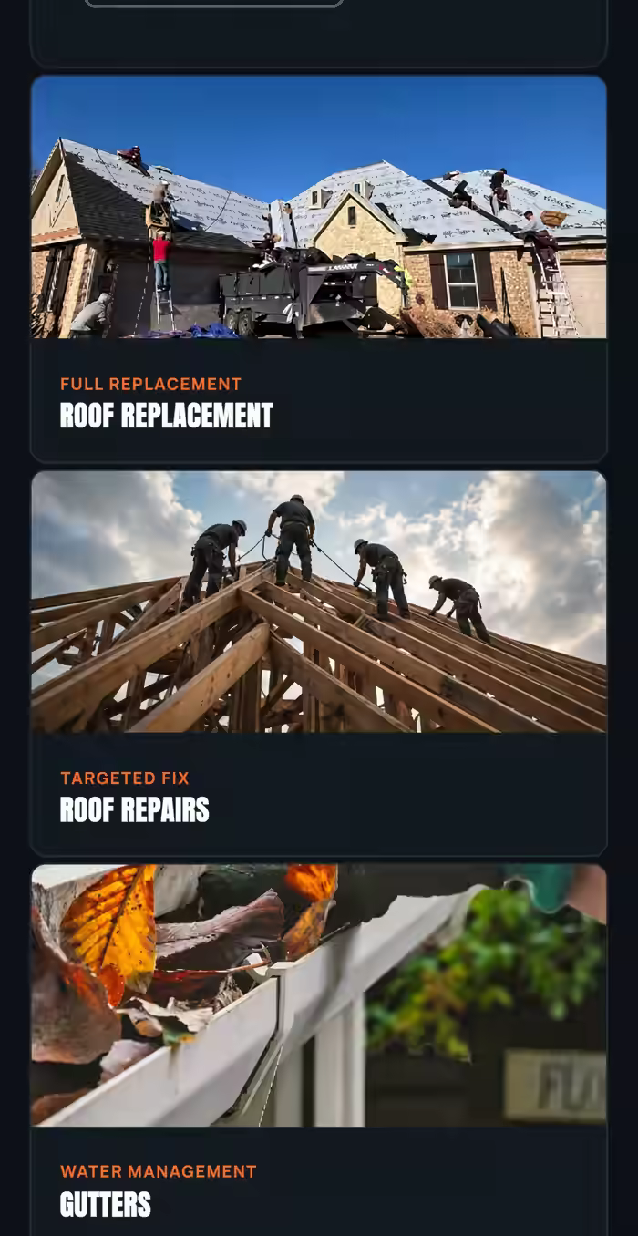 Osuna Roofing website on phone