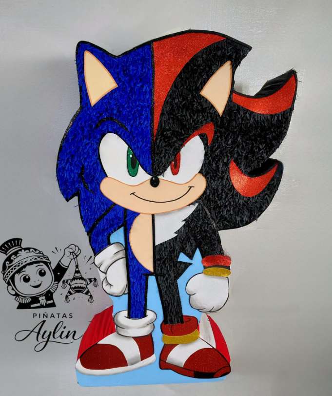 Custom Sonic and Shadow piñata