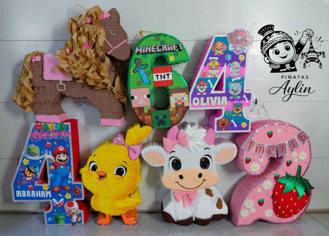Custom number and character piñatas
