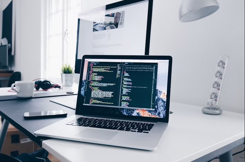 A clean code editor on a laptop screen